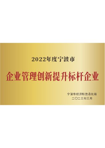 大阳城集团娱乐网站_2022年度宁波市企业管理创新提升标杆企业